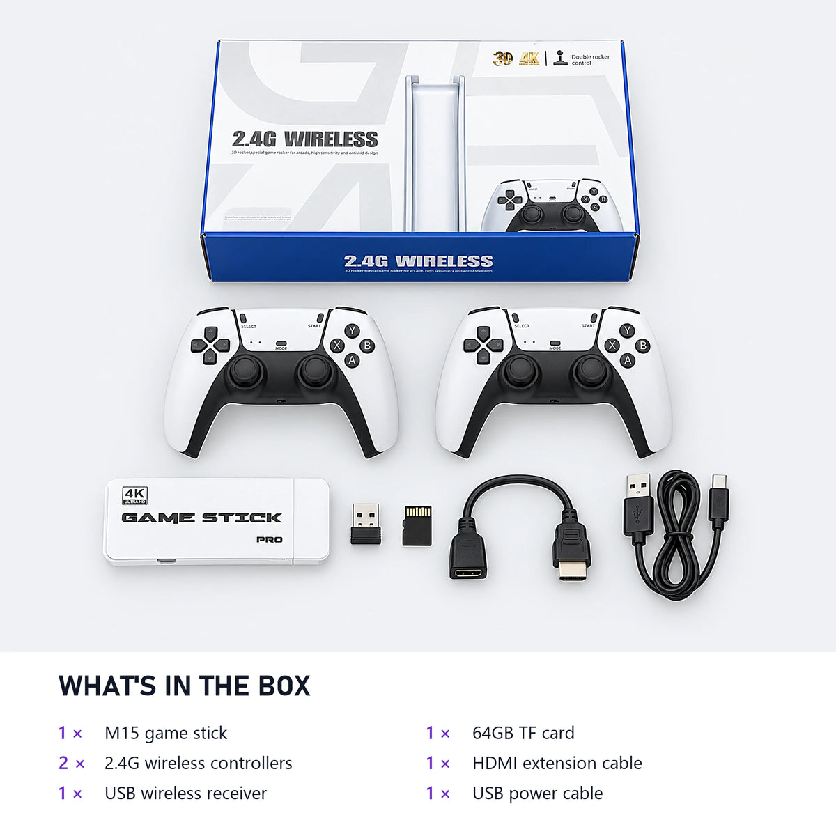M15 Game Stick Pro package contents