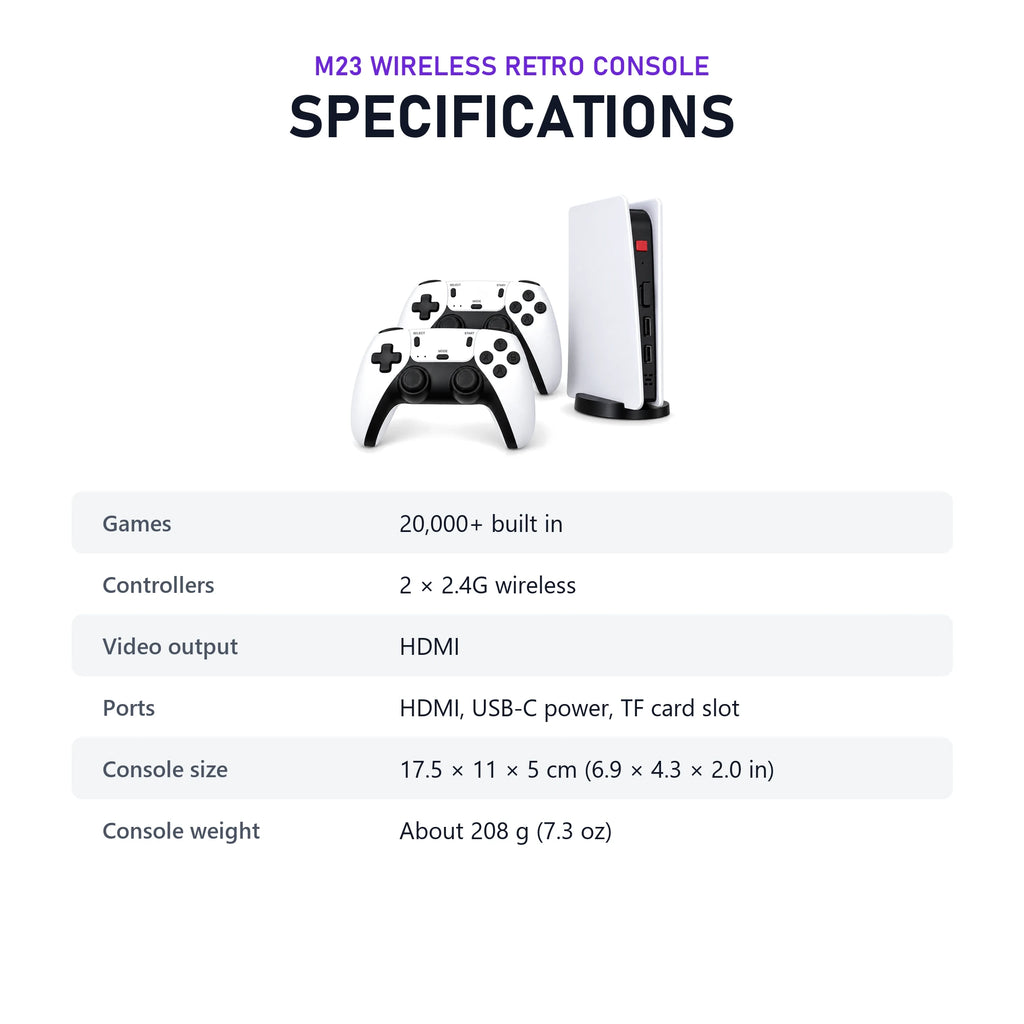M23 Wireless Retro Console specifications