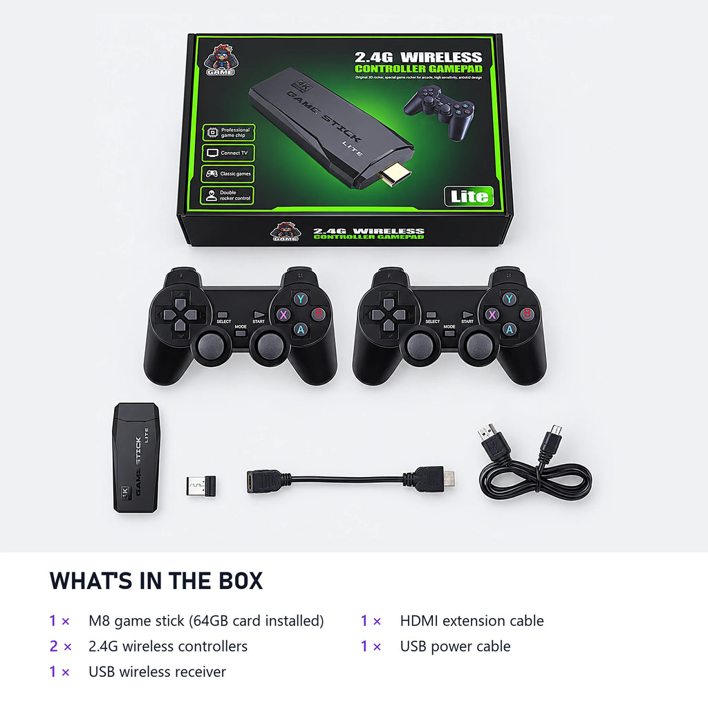 M8 Game Stick Lite package contents