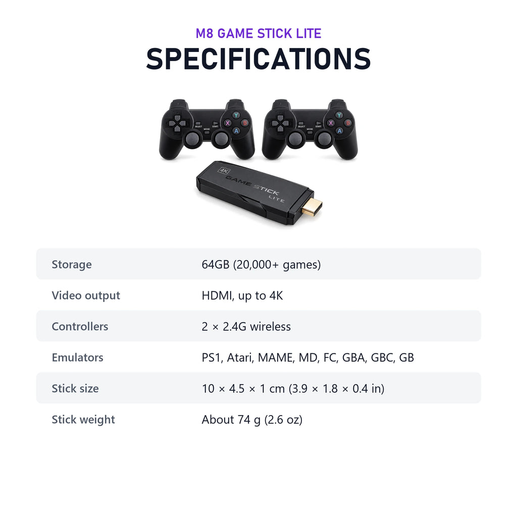 M8 Game Stick Lite specifications