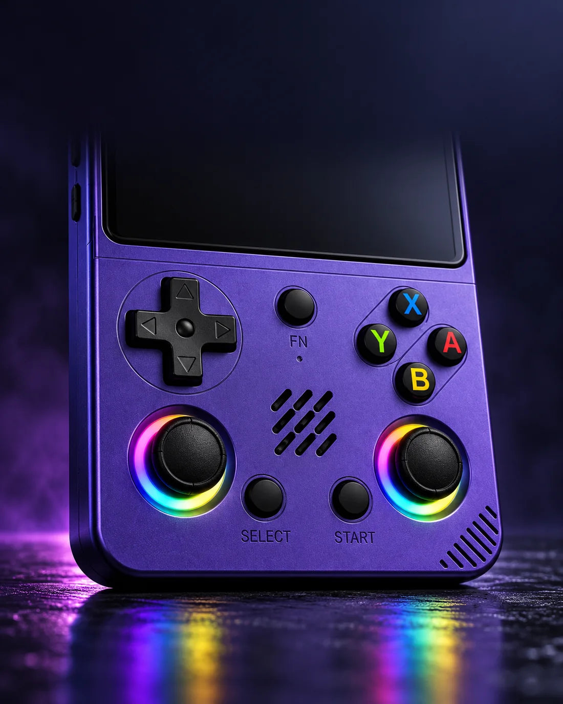 RG36 PRO with glowing RGB joystick rings