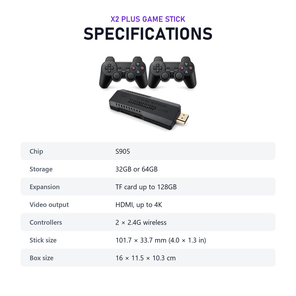 X2 Plus Game Stick specifications